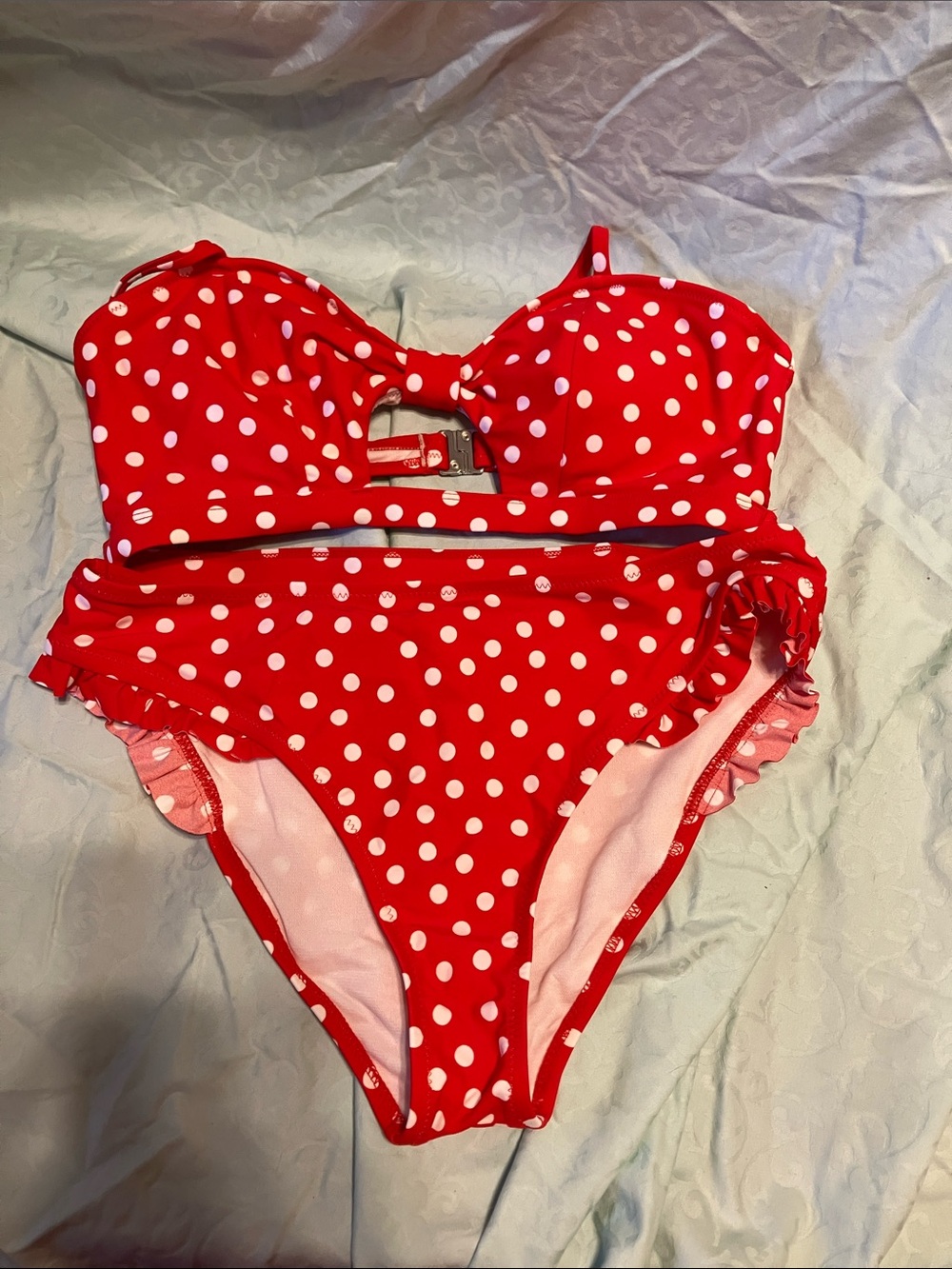 Red Polka Dot Kids Two-Piece Swim Set
